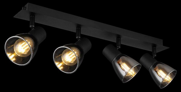 GLOBO LIGHTING Plafoniera a Soffitto Design Moderno da Interno 4 Luci colore Nero Opaco - 54307-4 Claude