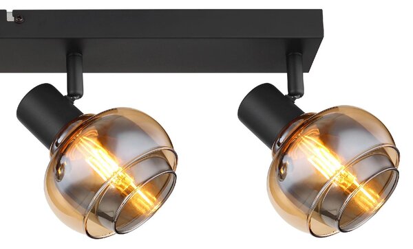 GLOBO LIGHTING Plafoniera a Soffitto Design Moderno da Interno 4 Luci colore Nero Opaco - Tokki