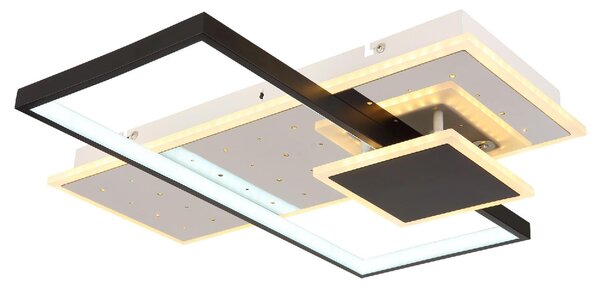 GLOBO LIGHTING Plafoniera a Soffitto Design Moderno da Interno 50 cm colore Bianco Opaco e Nero - Dabby