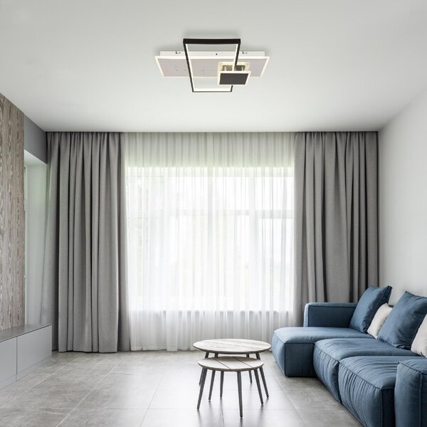 GLOBO LIGHTING Plafoniera a Soffitto Design Moderno da Interno 50 cm colore Bianco Opaco e Nero - Dabby