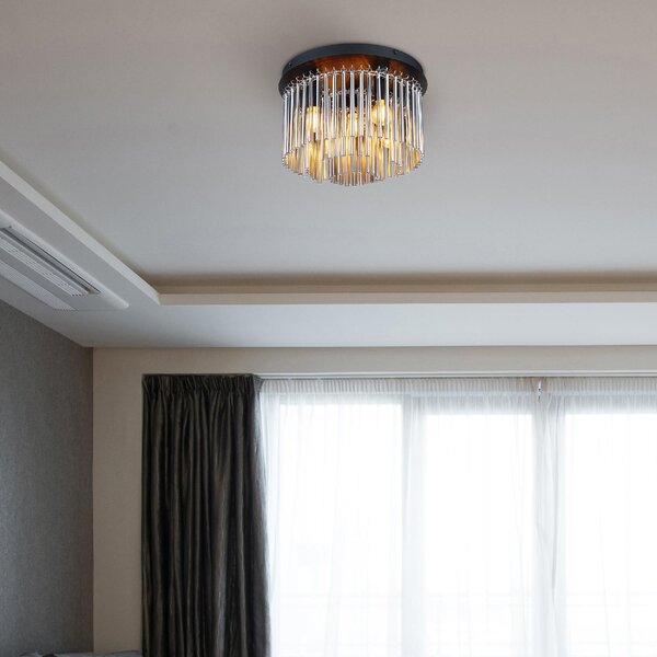 GLOBO LIGHTING Plafoniera a Soffitto Design Moderno da Interno colore Nero e Cromo - Gorley