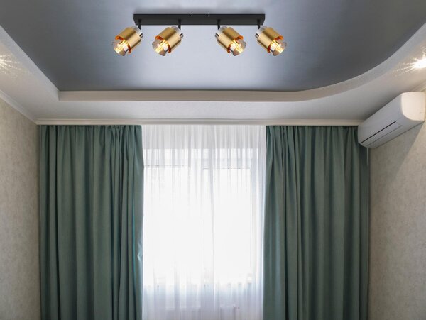 GLOBO LIGHTING Plafoniera a Soffitto Design Moderno da Interno colore Nero Opaco - 15560-4 Milley