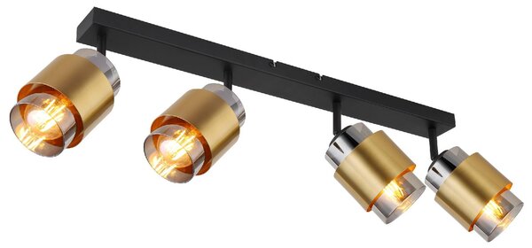 GLOBO LIGHTING Plafoniera a Soffitto Design Moderno da Interno colore Nero Opaco - 15560-4 Milley