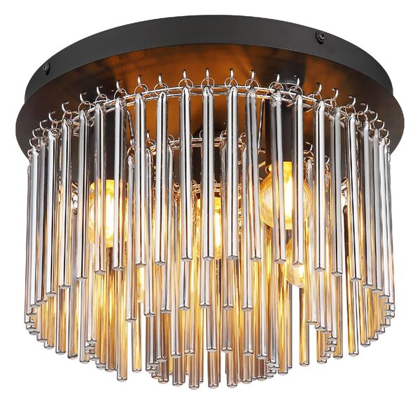 GLOBO LIGHTING Plafoniera a Soffitto Design Moderno da Interno colore Nero e Cromo - Gorley