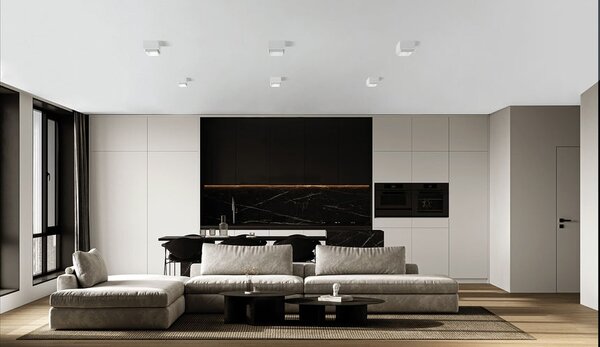 SFORZIN ILLUMINAZIONE Plafoniera a Soffitto Design Moderno da Interno in Gesso colore Bianco - T439 Syme