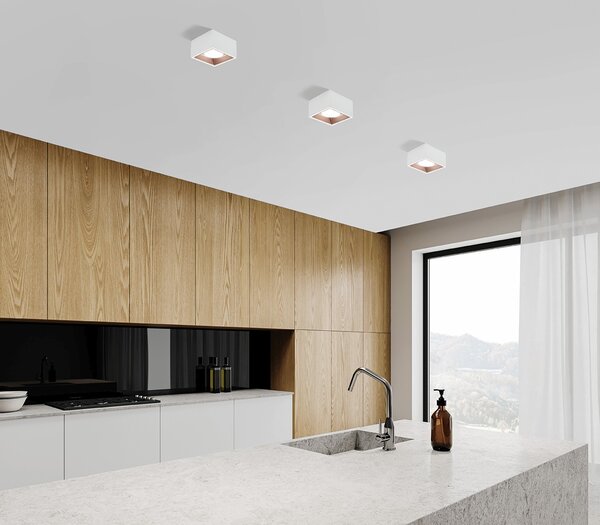 SFORZIN ILLUMINAZIONE Plafoniera a Soffitto Design Moderno da Interno in Gesso colore Bianco/Rame - T429