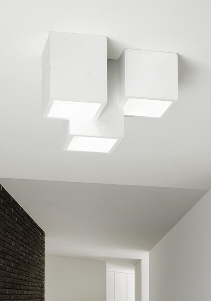 SFORZIN ILLUMINAZIONE Plafoniera a Soffitto Design Moderno da Interno in Gesso 3 Luci colore Bianco - T193 Heraea