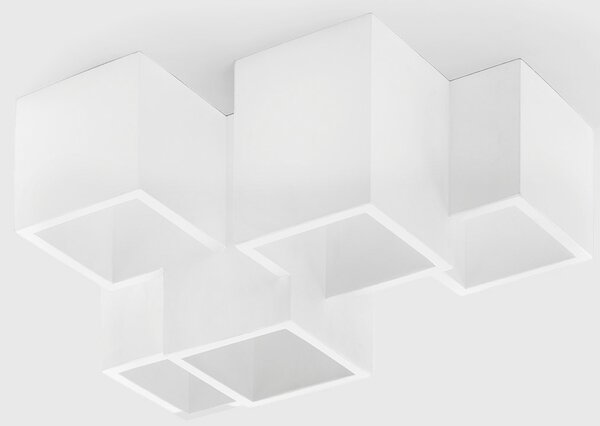 SFORZIN ILLUMINAZIONE Plafoniera a Soffitto Design Moderno da Interno in Gesso 5 Luci GU10 colore Bianco - T194 Heraea
