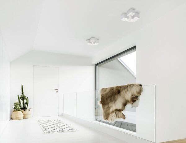 SFORZIN ILLUMINAZIONE Plafoniera a Soffitto Design Moderno da Interno in Gesso 5 Luci GU10 colore Bianco - T194 Heraea