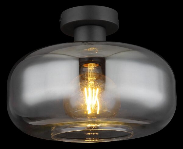 GLOBO LIGHTING Plafoniera a Soffitto Design Moderno da Interno in Metallo 40 Watt colore Nero Opaco - 15566D