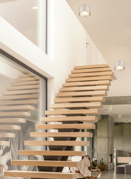 GLOBO LIGHTING Plafoniera LED a Soffitto Design Moderno da Interno 12 Watt colore Nichel - Serena