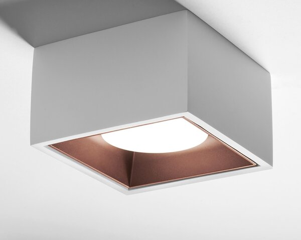 SFORZIN ILLUMINAZIONE Plafoniera a Soffitto Design Moderno da Interno in Gesso colore Bianco/Rame - T429