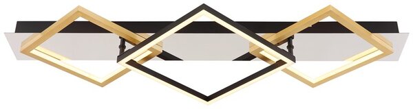 GLOBO LIGHTING Plafoniera LED a Soffitto Design Moderno da Interno 32 Watt colore Nero Oro - 67847-32 Lesina