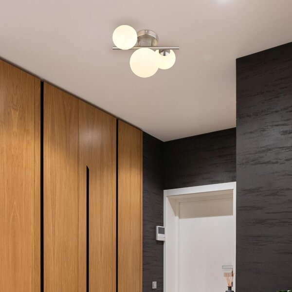 GLOBO LIGHTING Plafoniera LED a Soffitto Design Moderno da Interno 3 Luci G9 colore Nikel Opaco - 56140-3W Riha