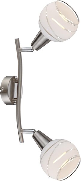 GLOBO LIGHTING Plafoniera LED a Soffitto Design Moderno da Interno 2 Luci colore Nichel Satinato - 54341-2
