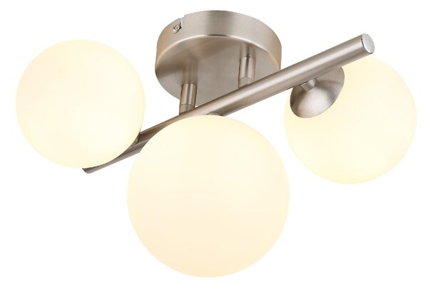 GLOBO LIGHTING Plafoniera LED a Soffitto Design Moderno da Interno 3 Luci G9 colore Nikel Opaco - 56140-3W Riha