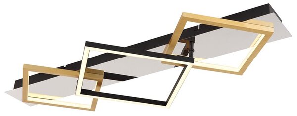 GLOBO LIGHTING Plafoniera LED a Soffitto Design Moderno da Interno 32 Watt colore Nero Oro - 67847-32 Lesina