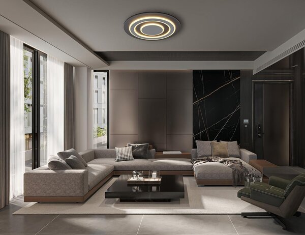 GLOBO LIGHTING Plafoniera LED a Soffitto Design Moderno da Interno 40 Watt colore Antracite - 48032-40 Jayden