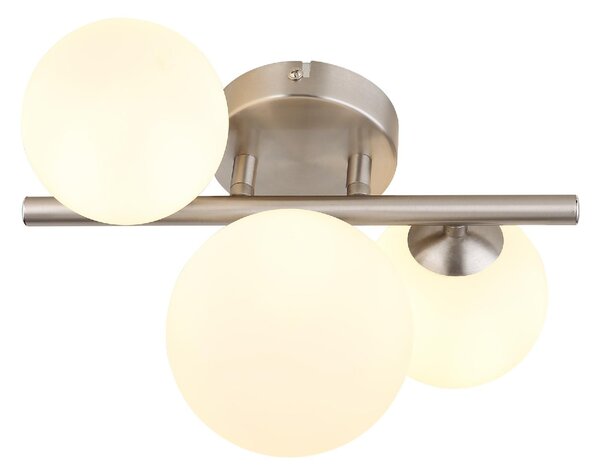 GLOBO LIGHTING Plafoniera LED a Soffitto Design Moderno da Interno 3 Luci G9 colore Nikel Opaco - 56140-3W Riha