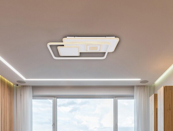 GLOBO LIGHTING Plafoniera LED a Soffitto Design Moderno da Interno 55 Watt colore Bianco - 48443-55 Roderick