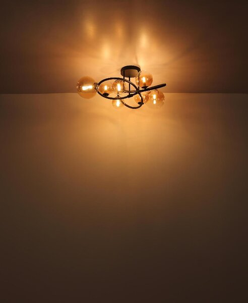 GLOBO LIGHTING Plafoniera LED a Soffitto Design Moderno da Interno 7 Luci colore Nero - Tuberius