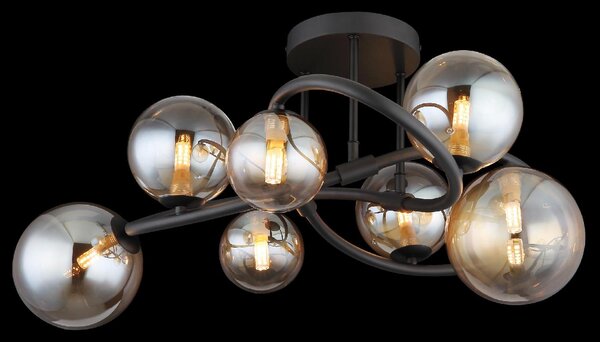 GLOBO LIGHTING Plafoniera LED a Soffitto Design Moderno da Interno 7 Luci colore Nero - Tuberius