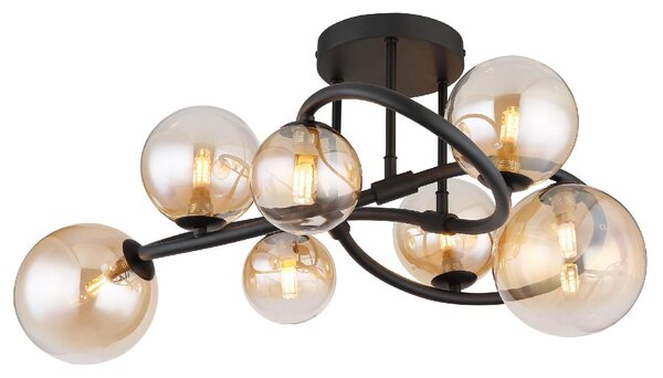 GLOBO LIGHTING Plafoniera LED a Soffitto Design Moderno da Interno 7 Luci colore Nero - Tuberius