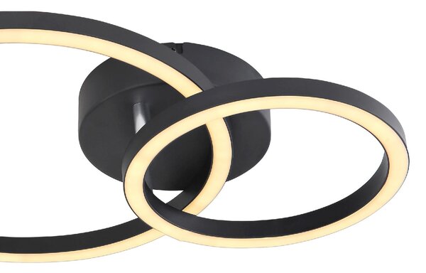 GLOBO LIGHTING Plafoniera LED Moderna a 3 Anelli 760 Lumen colore Nero