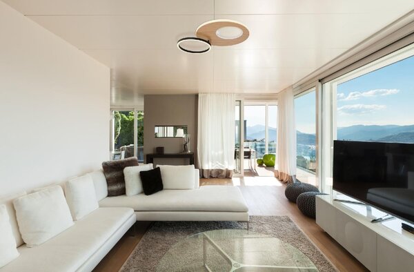 GLOBO LIGHTING Plafoniera LED Moderna a 2 Anelli con Luminosit Regolabile colore Bianco Opaco