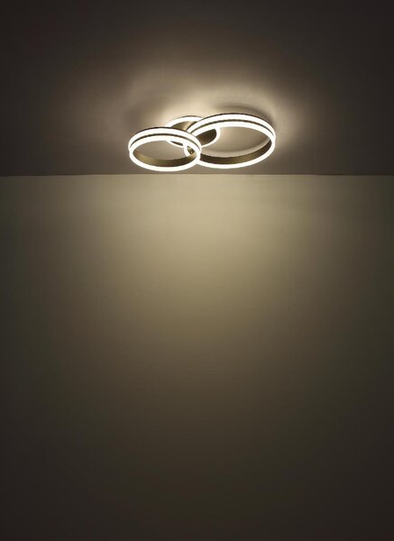 GLOBO LIGHTING Plafoniera LED Moderna con Cristalli K9 30 Watt colore Grigio Satinato