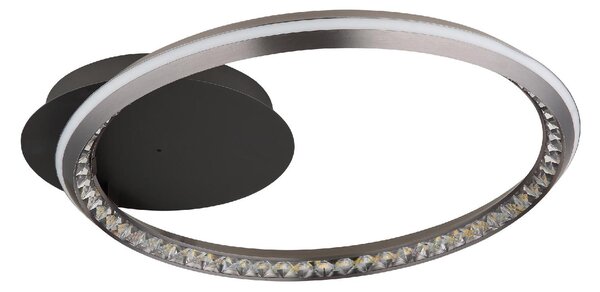 GLOBO LIGHTING Plafoniera LED Moderna con Cristalli K9 30 Watt colore Grigio Satinato