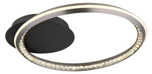 GLOBO LIGHTING Plafoniera LED Moderna con Cristalli K9 30 Watt colore Grigio Satinato
