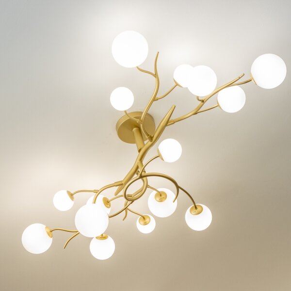 Brilagi - Lampadario a plafone LED MISTEL 15xG9/3W/230V oro/bianco