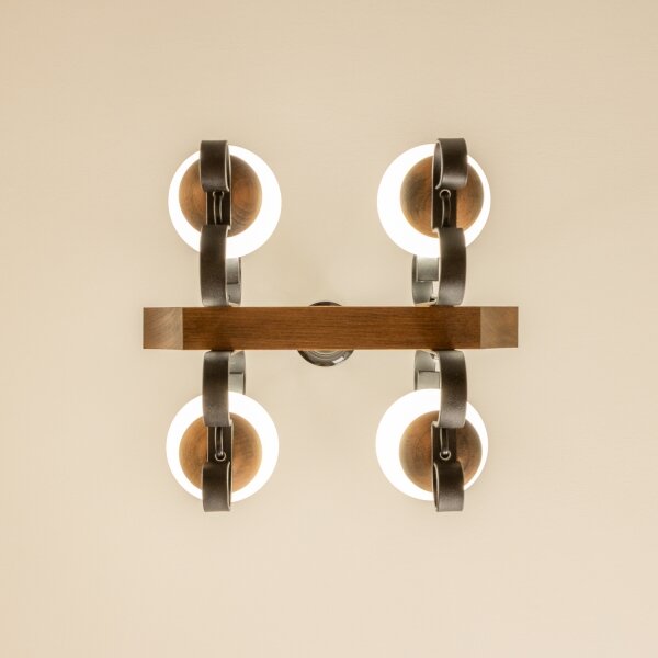 Brilagi - Lampadario a sospensione con catena QUEEN 4xE14/40W/230V faggio