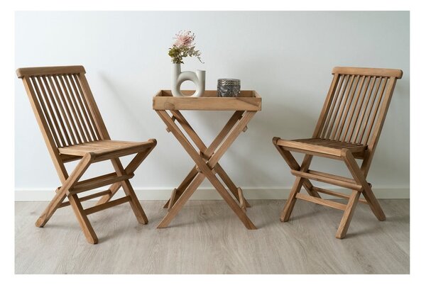 Tavolino di servizio da esterno in teak massiccio 29x39 cm Ronda – House Nordic