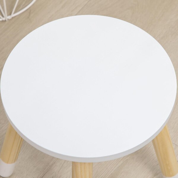 DecHome Set Toeletta per Bambini con Tavolo Trucco e Sgabello Specchio e 2 Cassetti colore Bianco/Legno