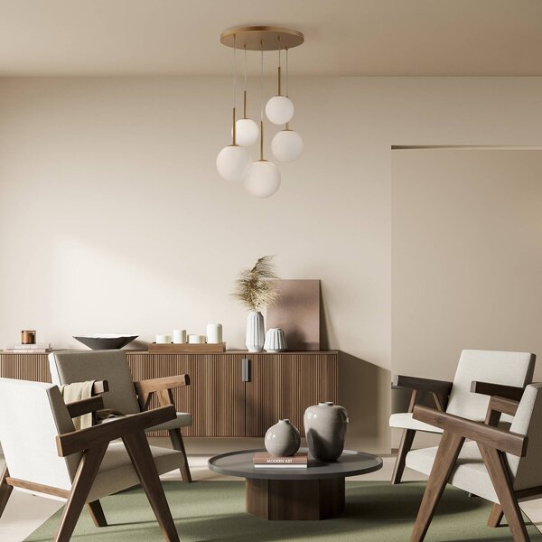Maytoni Lampada a sospensione in vetro Basic form, dimmerabile, Ottone / Oro, Soggiorno / Sala da pranzo, Vetro, Moderno, Lampada a sospensione