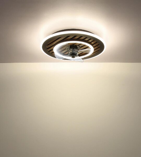 GLOBO LIGHTING Ventilatore da Soffitto con Luce Lampadario Ventilatore 3 Pale Diametro 49 cm 36W Nero - Trevino