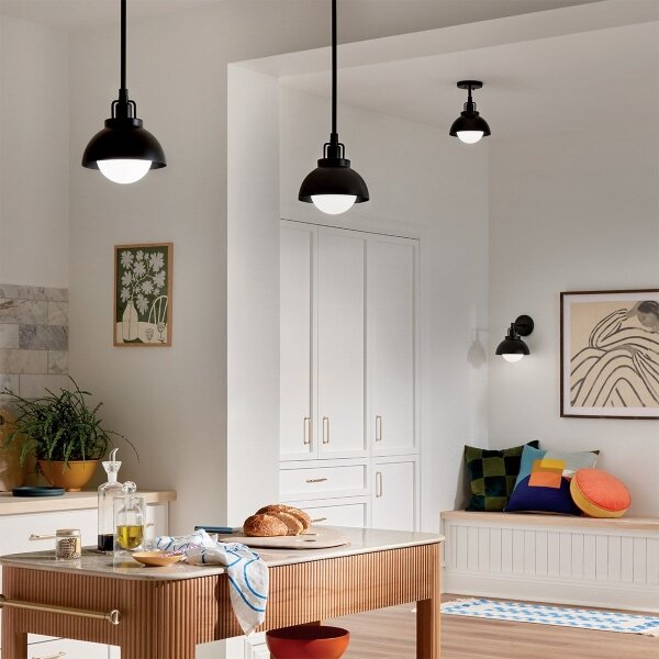 Kichler KL-NIVA-1W-1P-BK - Applique NIVA 1xE27/40W/230V nero