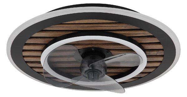 GLOBO LIGHTING Ventilatore da Soffitto con Luce Lampadario Ventilatore 3 Pale Diametro 49 cm 36W Nero - Trevino