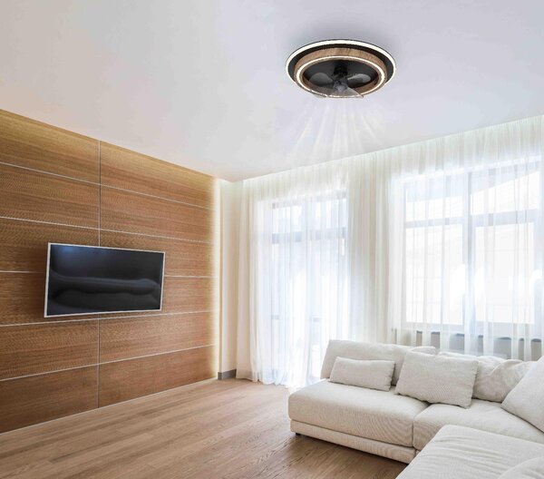 GLOBO LIGHTING Ventilatore da Soffitto con Luce Lampadario Ventilatore Diametro 50 cm Bozan