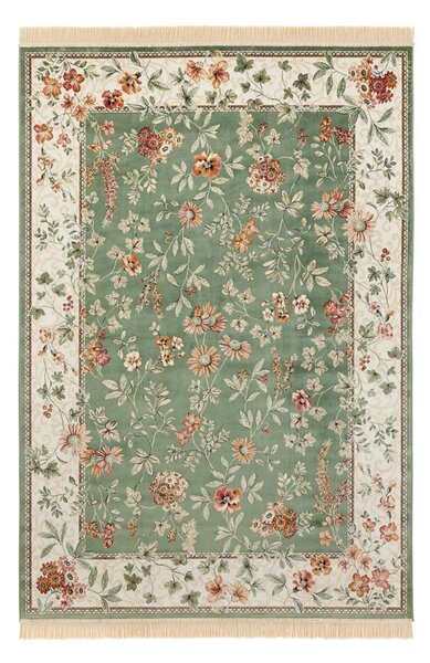 Tappeto in viscosa verde e crema 95x140 cm Oriental - Nouristan