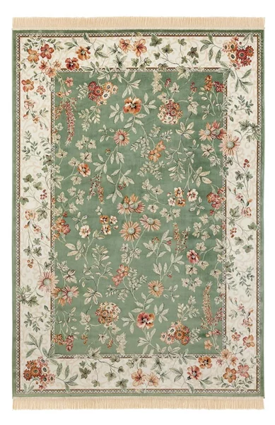 Tappeto in viscosa verde e crema 95x140 cm Oriental - Nouristan