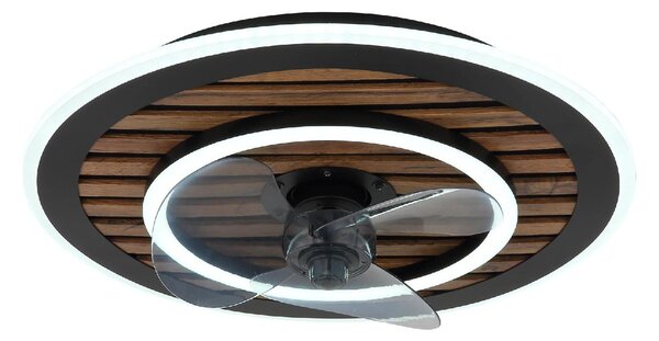 GLOBO LIGHTING Ventilatore da Soffitto con Luce Lampadario Ventilatore 3 Pale Diametro 49 cm 36W Nero - Trevino