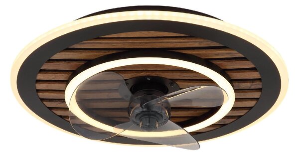 GLOBO LIGHTING Ventilatore da Soffitto con Luce Lampadario Ventilatore 3 Pale Diametro 49 cm 36W Nero - Trevino