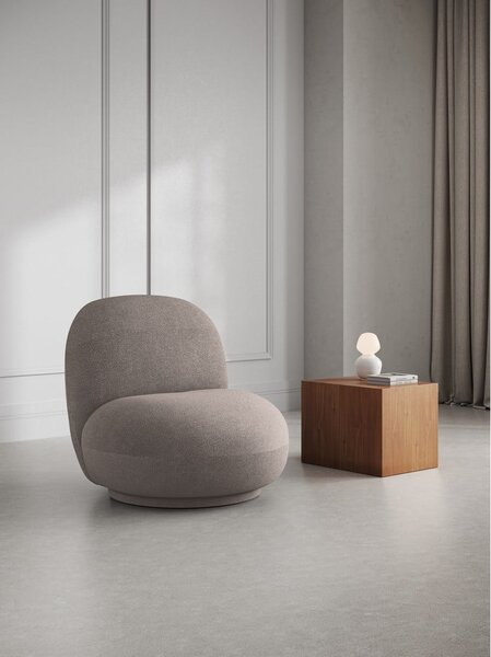 Poltrona beige in tessuto bouclé Chuck - Micadoni Home