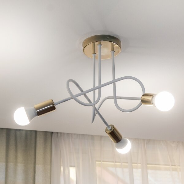 Plafoniera OXFORD 3xE27/15W/230V oro/bianco