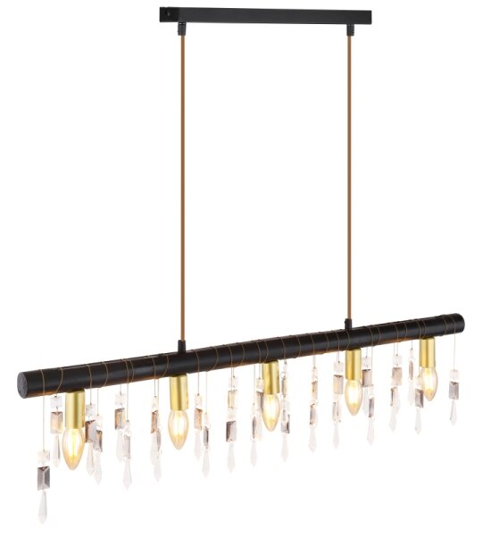 Globo 15532-5HB - Lampada a sospensione su cavo KIRA 5xE14/40W/230V nera