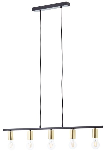 Brilliant - Lampadario a sospensione con cavo KERRY 5xE27/40W/230V nero/ottone