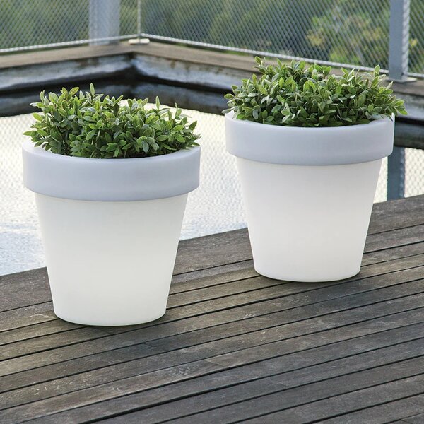 Vaso Led luminoso decorativo da giardino 1W RGBW 35,5×32,5 cm IP54 a batteria 1 lampada V-TAC